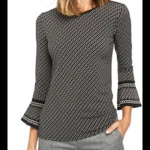 Micheal Kors , Women's Chain Print Flare Sleeve Knit Top